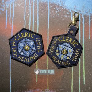 Cleric Not Healing You ITH fob patch machine embroidery design