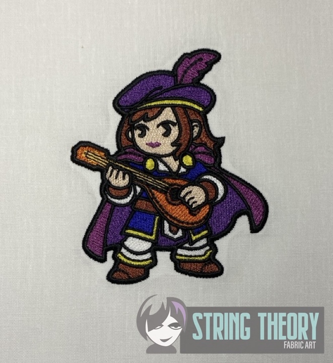 DND Chibi Girl Bard machine embroidery design