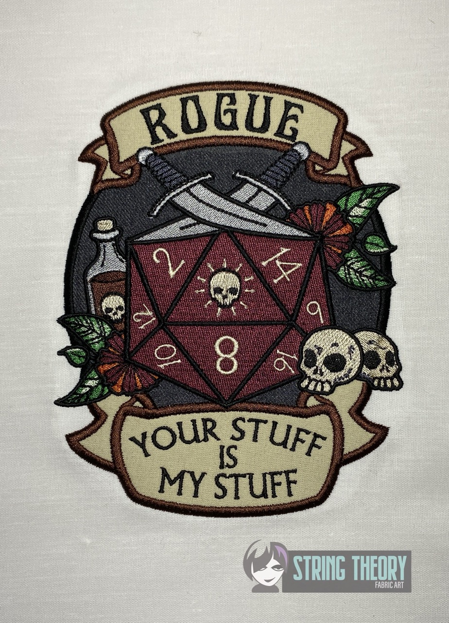 Rogue Your Stuff is My Stuff machine embroidery design