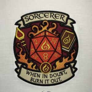 Sorcerer When in Doubt Burn it Out machine embroidery design