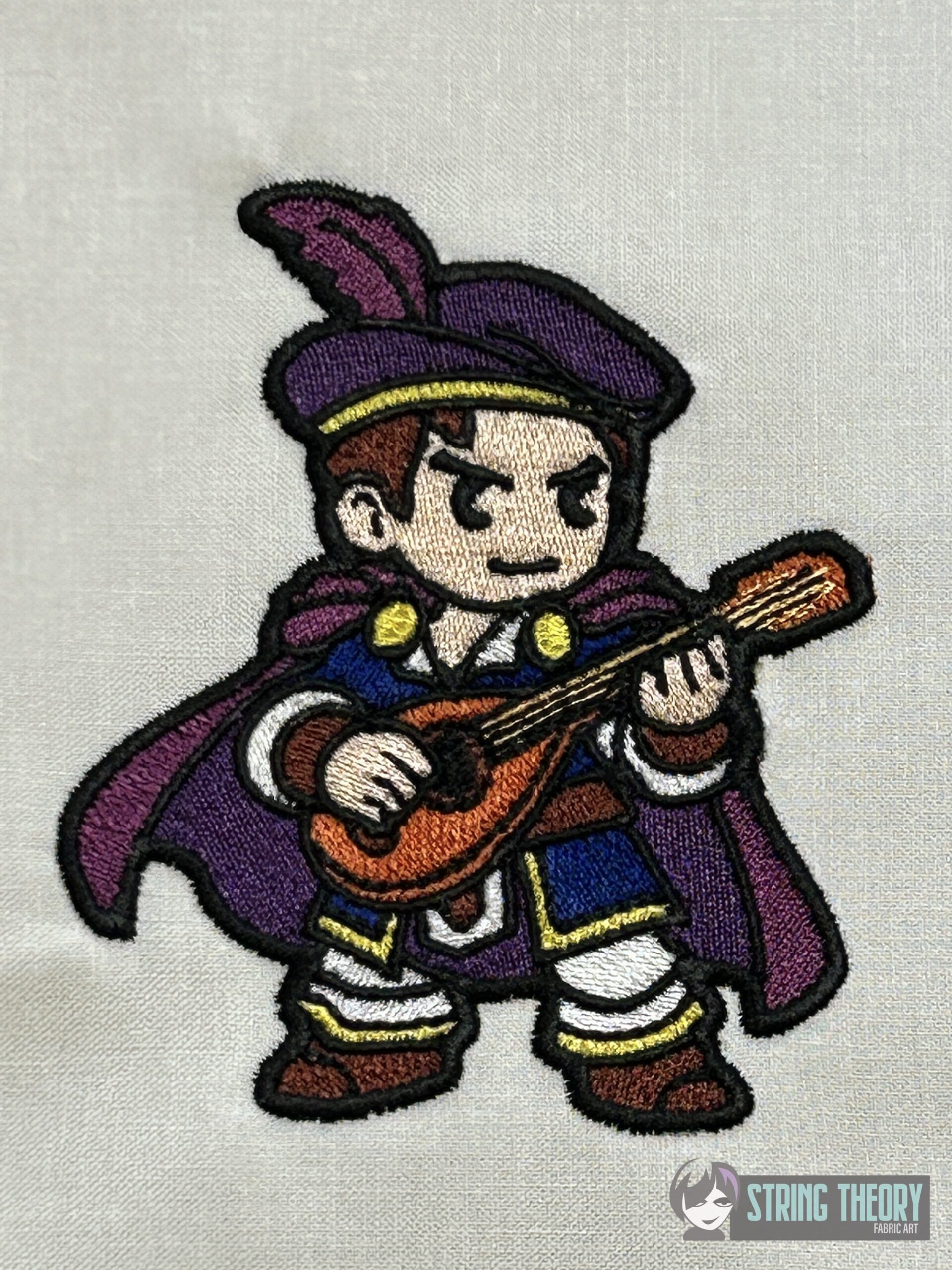 DND Chibi Boy Bard machine embroidery design