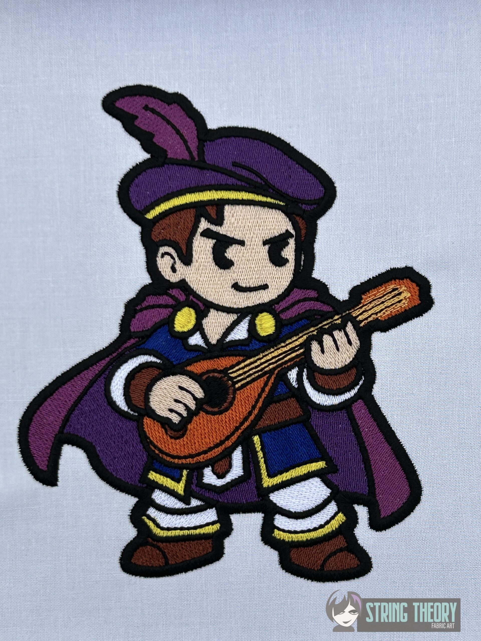 DND Chibi Boy Bard machine embroidery design