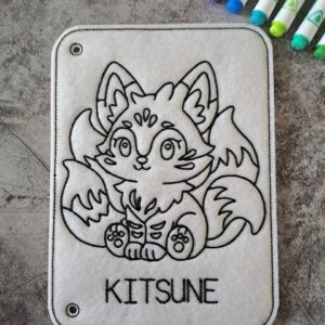 Chibi Kitsune Color Page ITH machine embroidery design