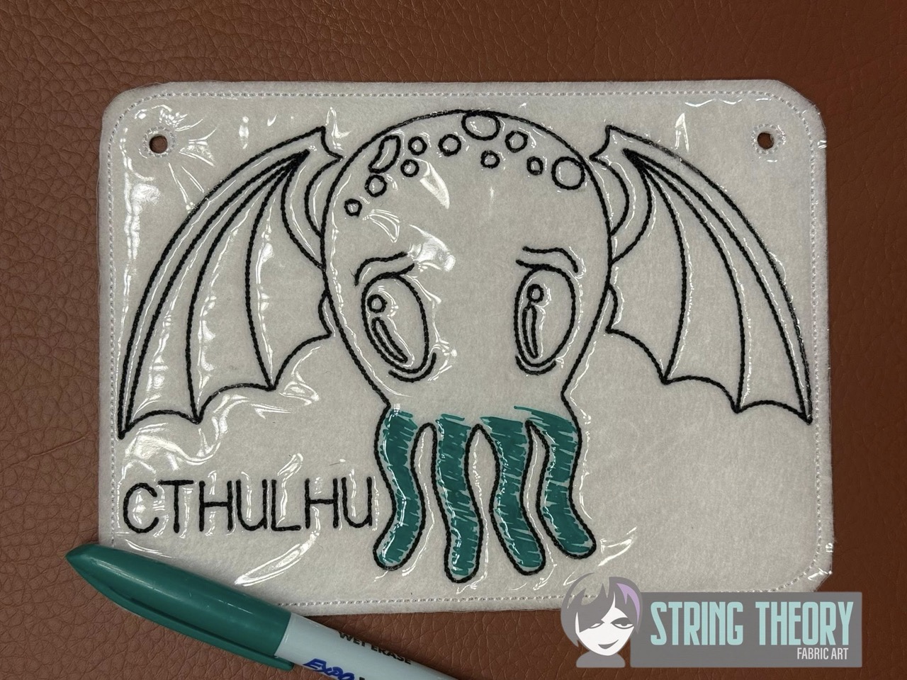 Chibi Cthulhu Color Page ITH machine embroidery design