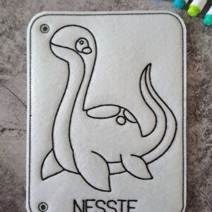 Chibi Nessie Color Page ITH machine embroidery design