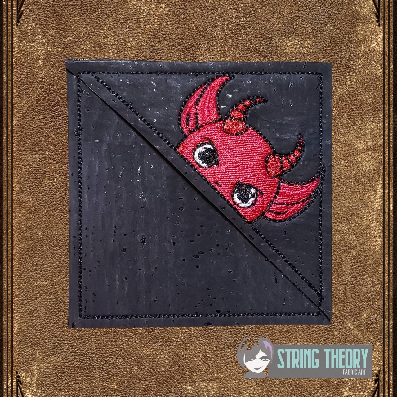 Chibi Demon Corner Bookmark ITH machine embroidery design