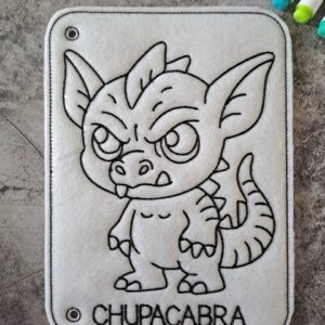 Chibi Chupacabra Color Page ITH machine embroidery design