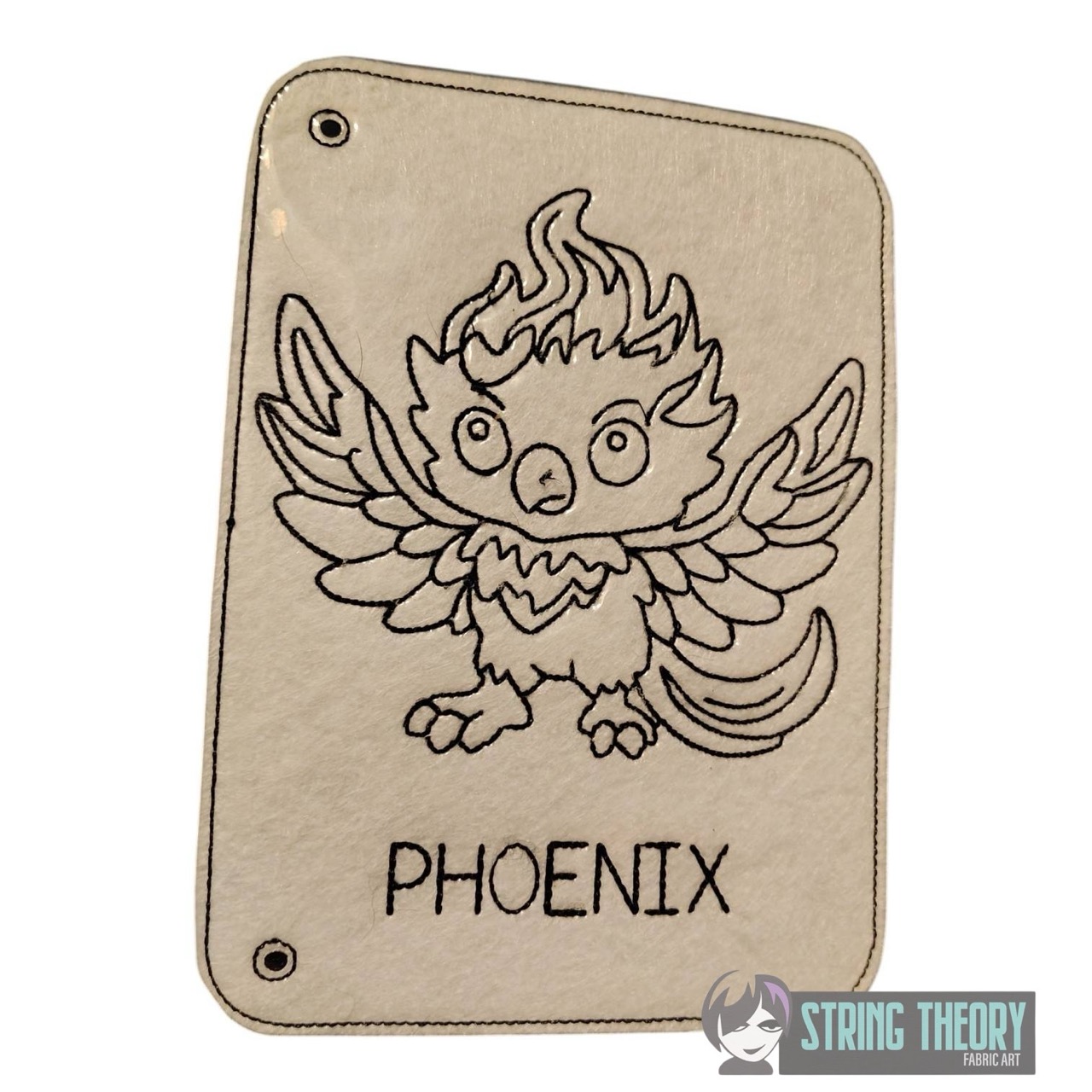Chibi Phoenix Color Page ITH machine embroidery design