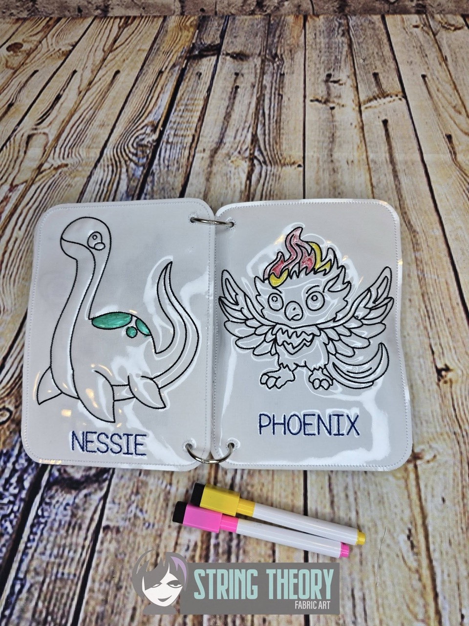 Cutie Cryptids Coloring Book ITH Machine Embroidery Pattern