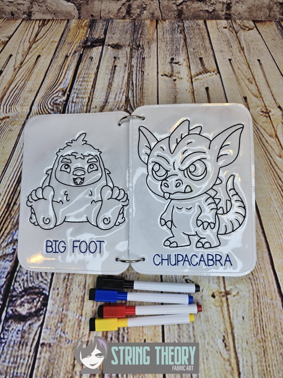 Cutie Cryptids Coloring Book ITH Machine Embroidery Pattern