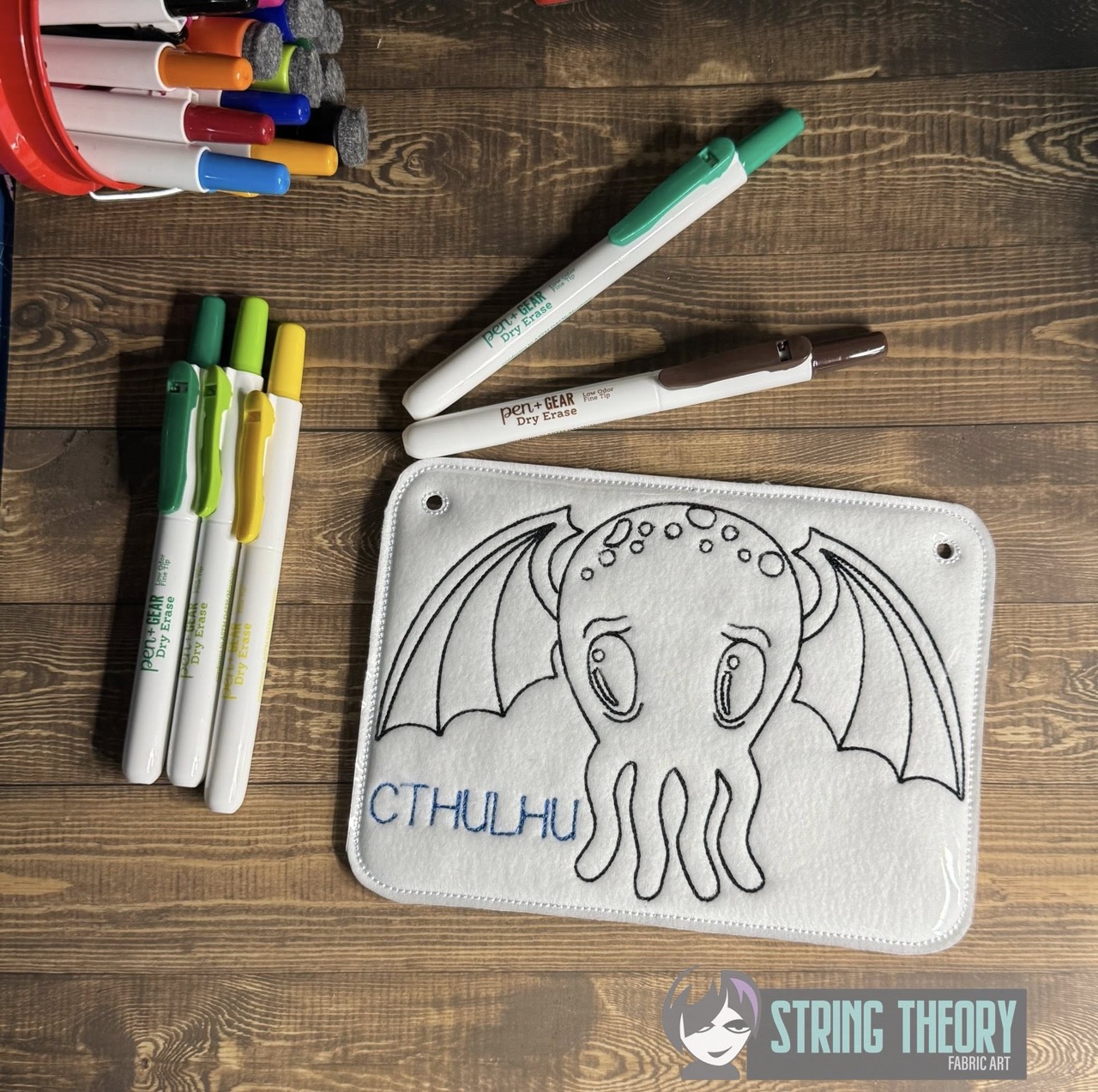 Chibi Cthulhu Color Page ITH machine embroidery design