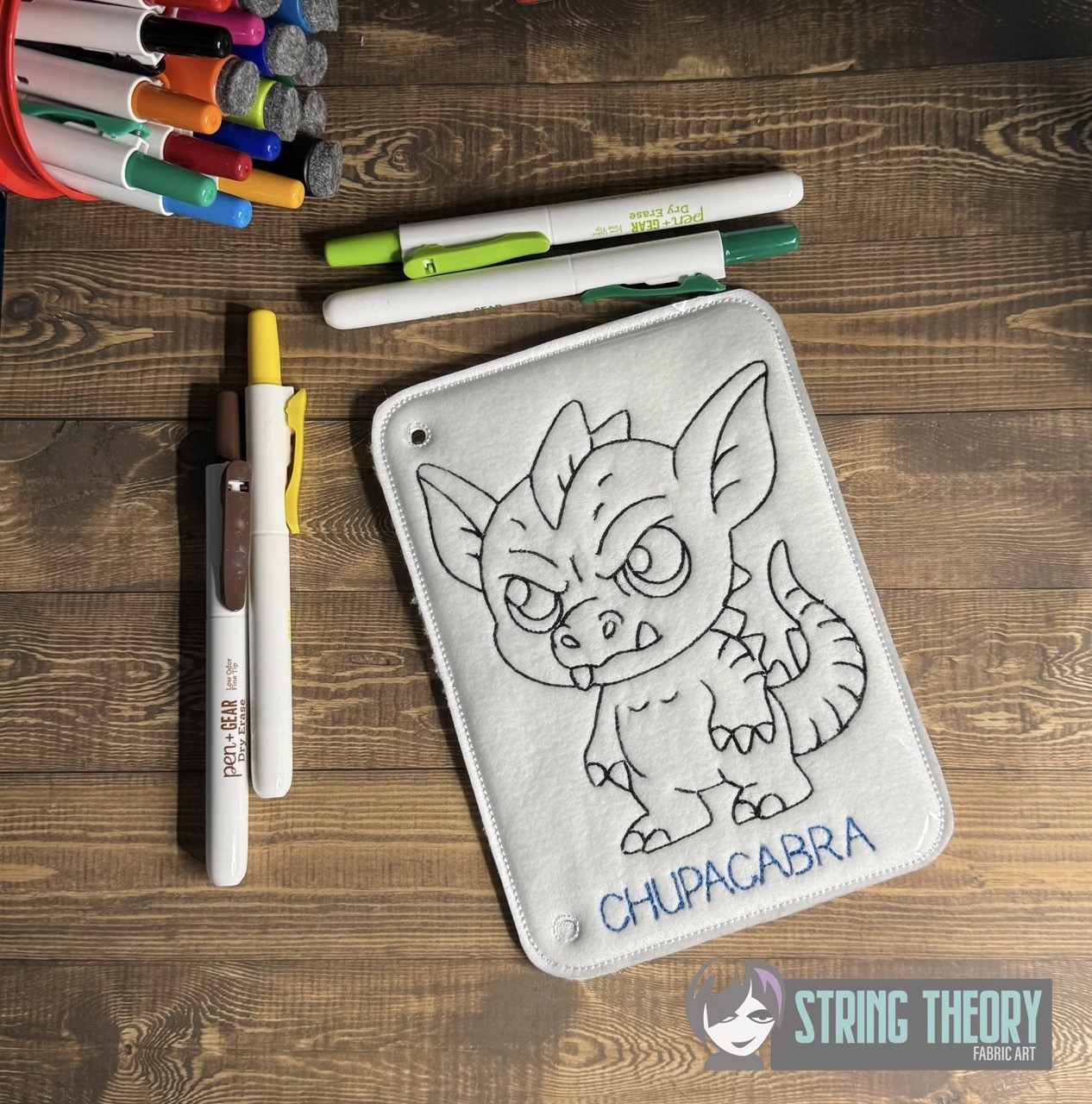 Chibi Chupacabra Color Page ITH machine embroidery design