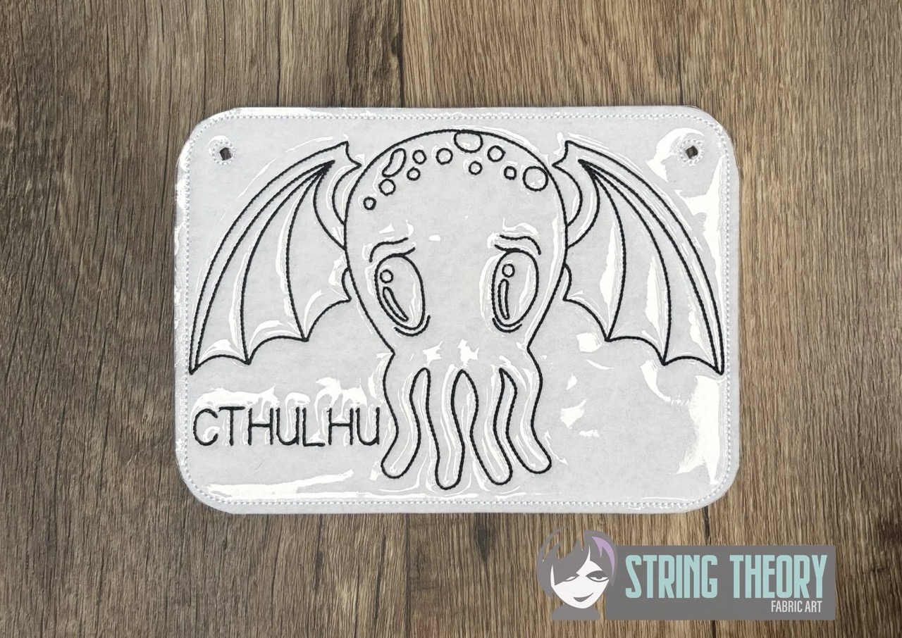 Chibi Cthulhu Color Page ITH machine embroidery design
