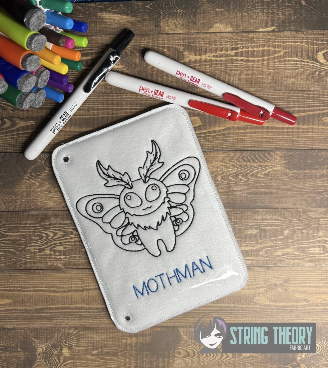 Chibi Mothman Color Page ITH machine embroidery design