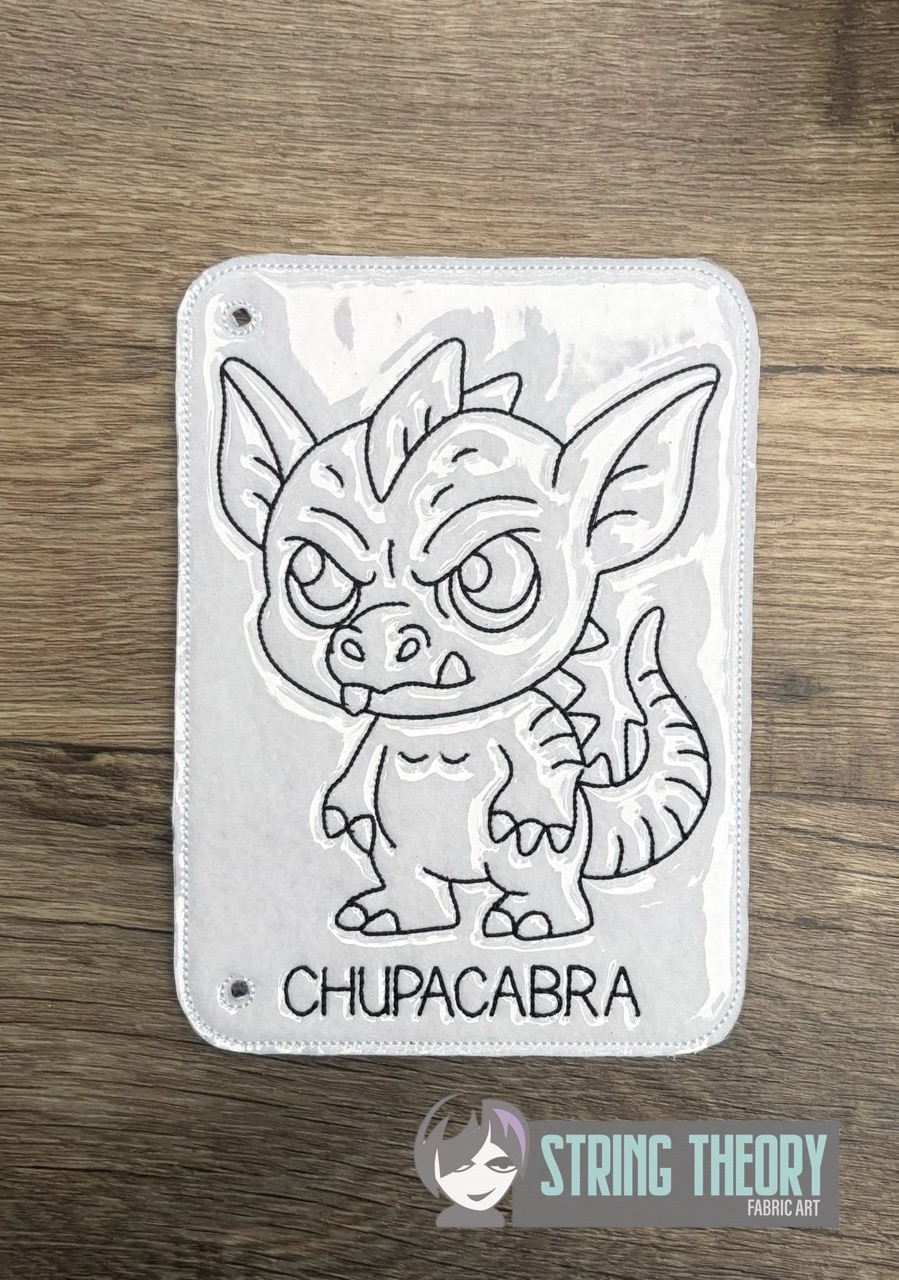 Chibi Chupacabra Color Page ITH machine embroidery design