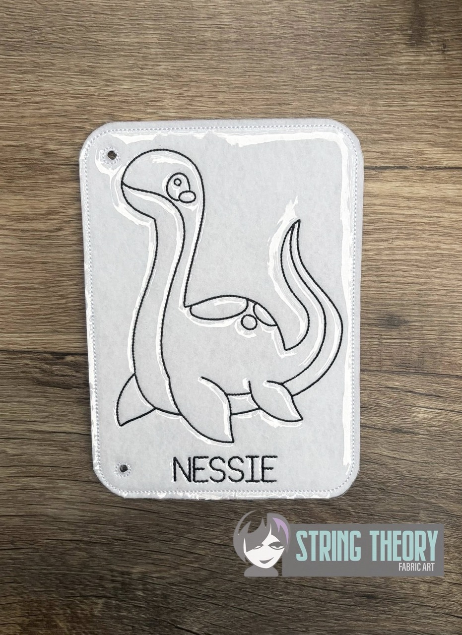 Chibi Nessie Color Page ITH machine embroidery design
