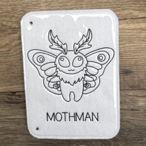 Chibi Mothman Color Page ITH machine embroidery design