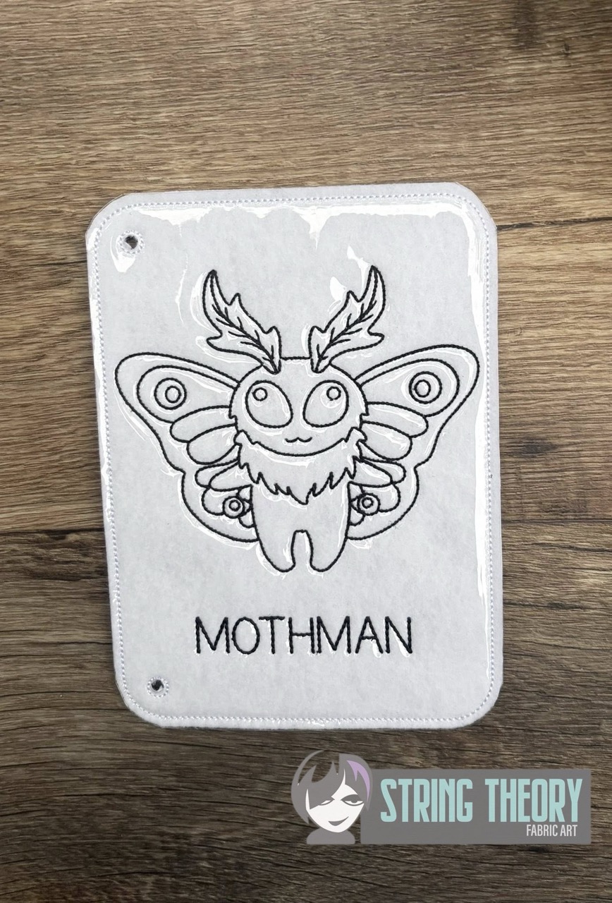 Chibi Mothman Color Page ITH machine embroidery design