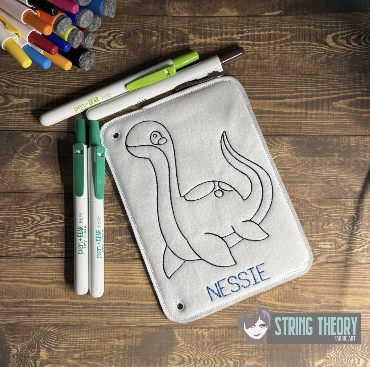 Chibi Nessie Color Page ITH machine embroidery design