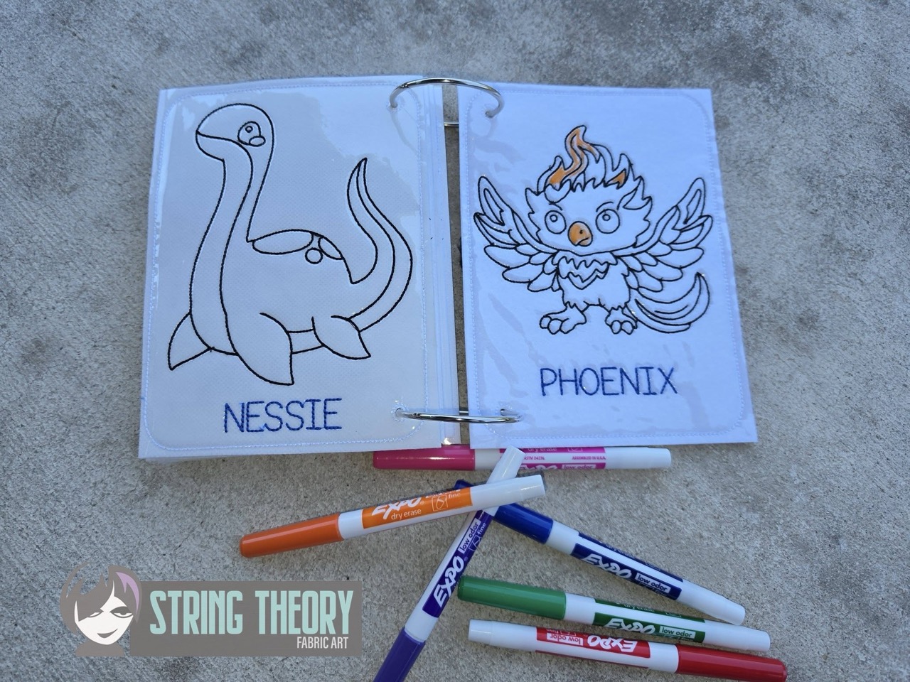 Cutie Cryptids Coloring Book ITH Machine Embroidery Pattern