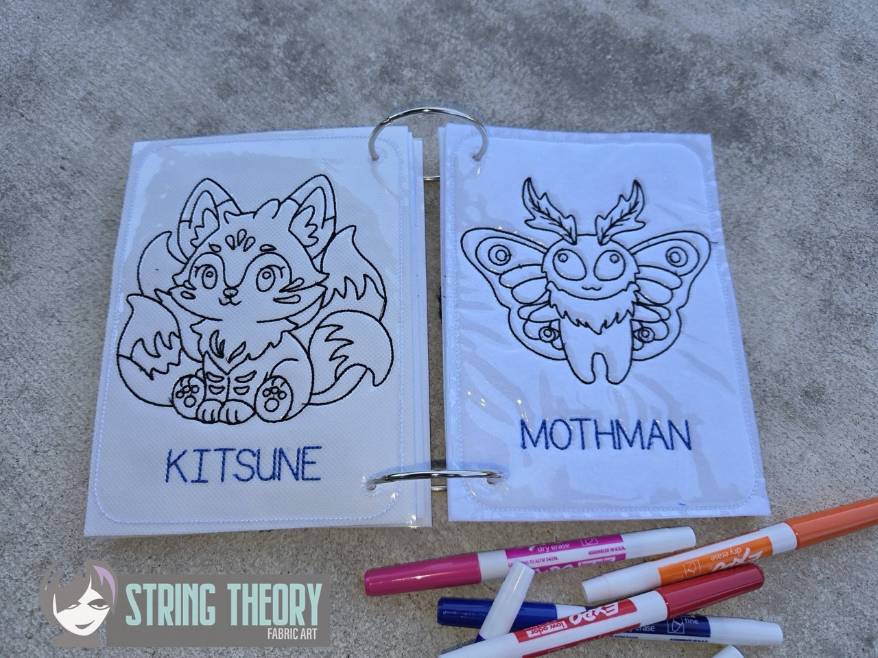 Cutie Cryptids Coloring Book ITH Machine Embroidery Pattern