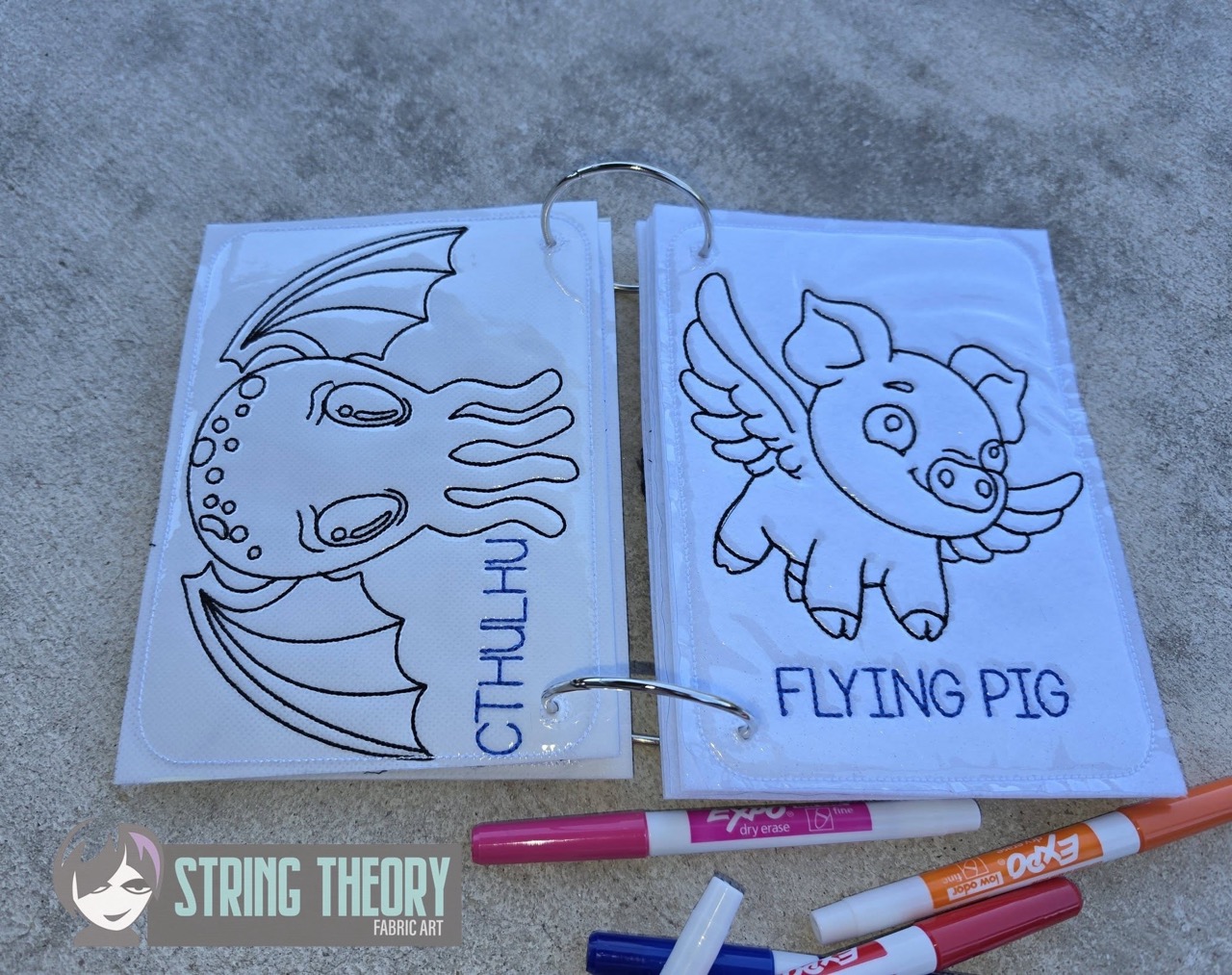 Cutie Cryptids Coloring Book ITH Machine Embroidery Pattern