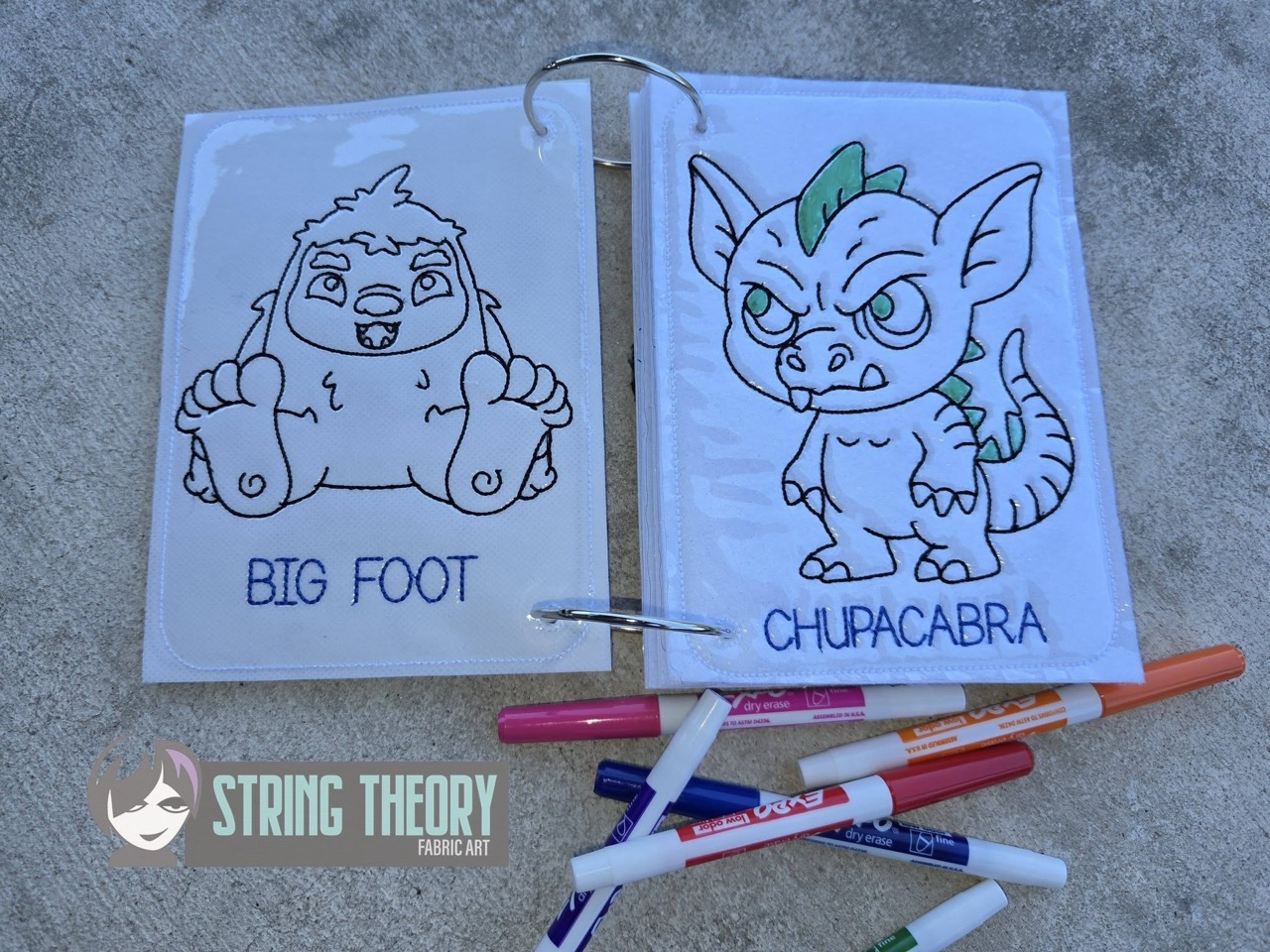 Cutie Cryptids Coloring Book ITH Machine Embroidery Pattern