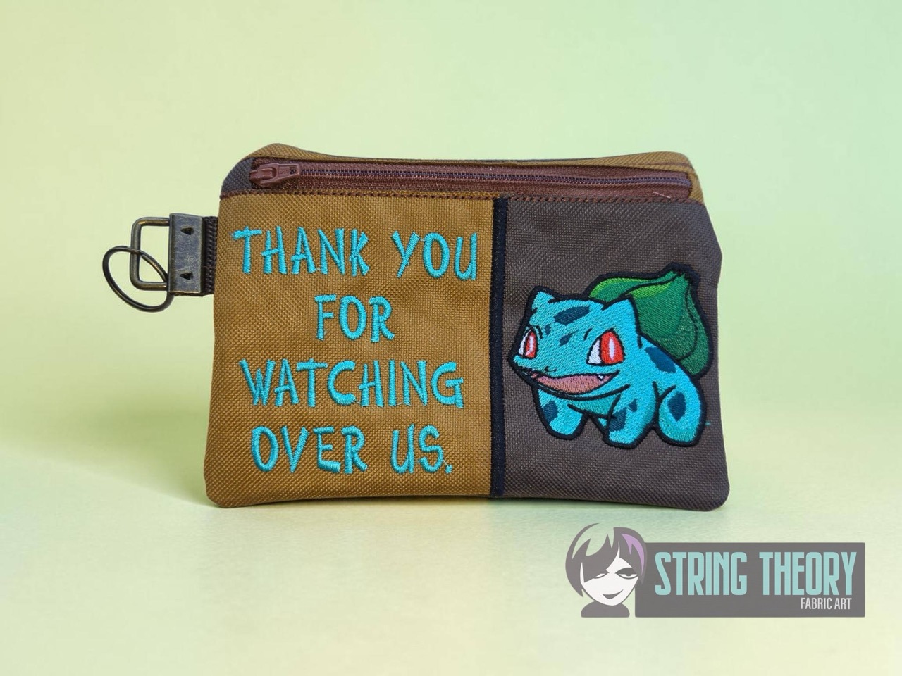 Split Front Chibi Bulbasaur Fully Lined ITH Zip Bag Machine Embroidery Design