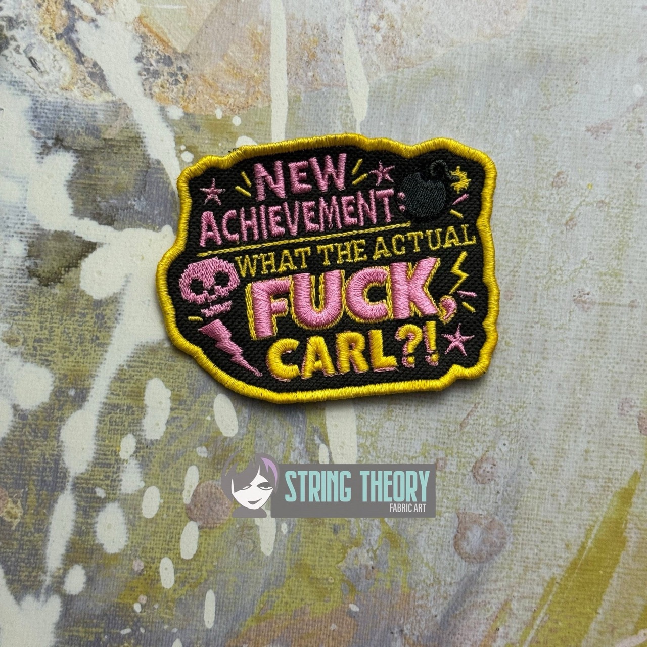 DCC WTF Carl fob patch ITH machine embroidery design