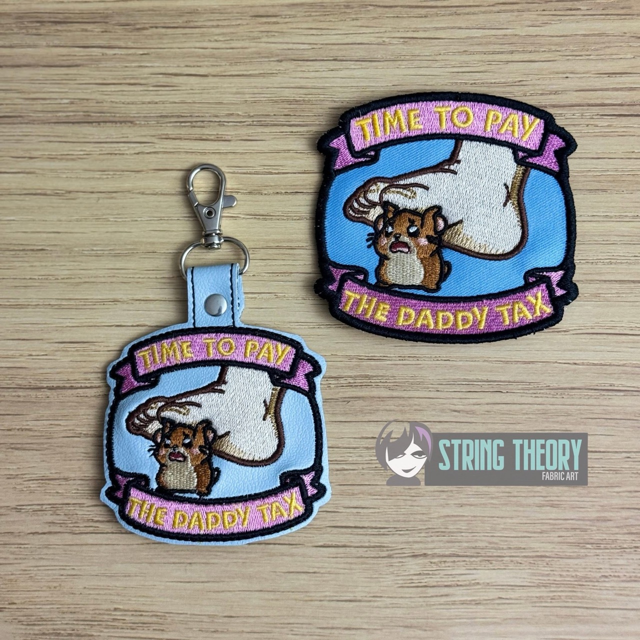 DCC Daddy Tax fob patch ITH machine embroidery design