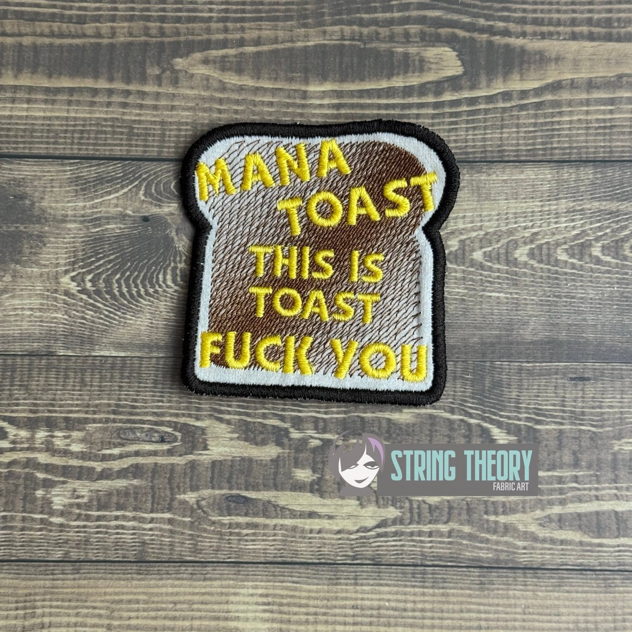 DCC Mana Toast fob patch ITH machine embroidery design