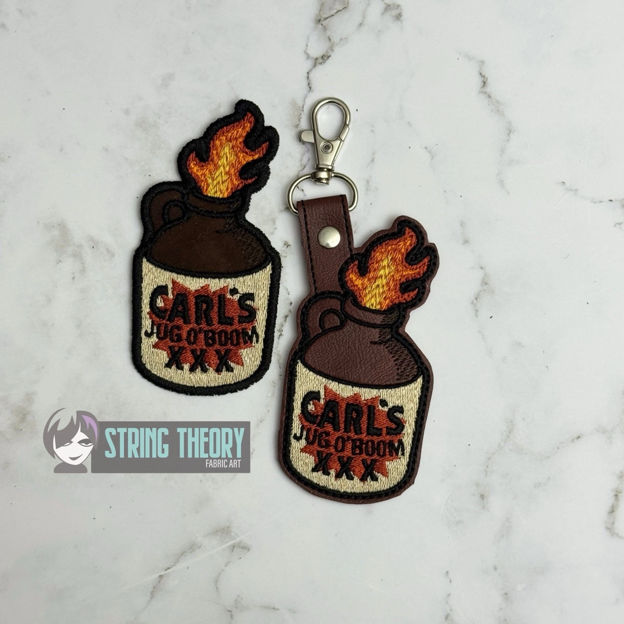 DCC Jug o'Boom fob patch ITH machine embroidery design