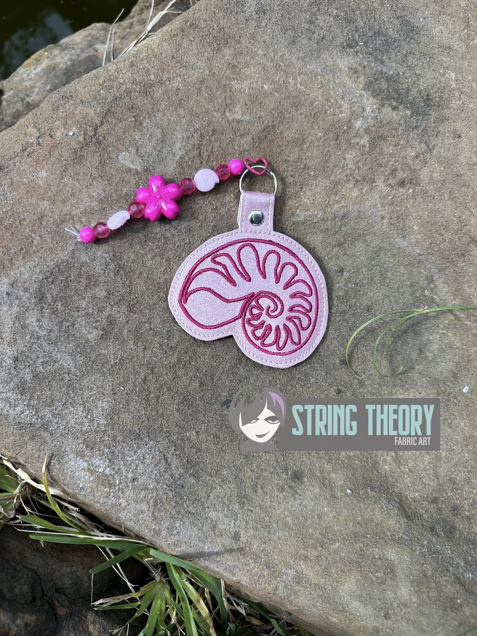Continuous Line Nautilus Shell Fob ITH in the hoop fob Digital Download for Machine Embroidery Pattern, Design (4×4 Hoop) - Image 2