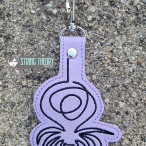 Continuous Line Spider Fob ITH in the hoop fob Digital Download for Machine Embroidery Pattern, Design (4×4 Hoop)