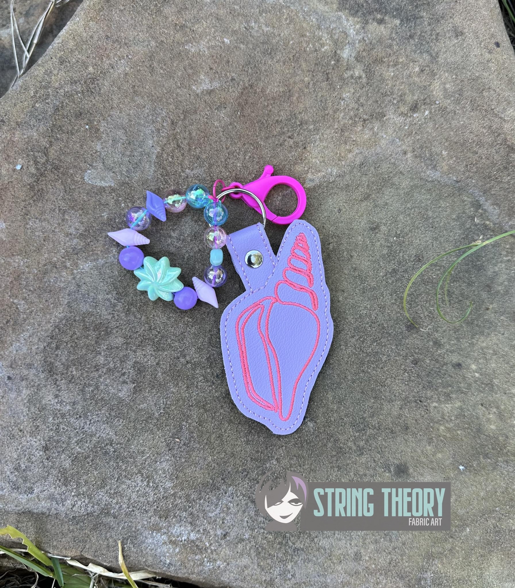 Continuous Line Spiral Conch Fob ITH in the hoop fob Digital Download for Machine Embroidery Pattern, Design (4×4 Hoop) - Image 2