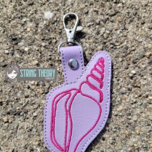 Continuous Line Spiral Conch Fob  ITH in the hoop fob Digital Download for Machine Embroidery Pattern, Design (4×4 Hoop)