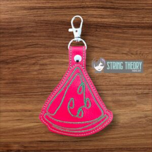 Continuous Line Watermelon Fob ITH in the hoop fob Digital Download for Machine Embroidery Pattern, Design (4×4 Hoop)