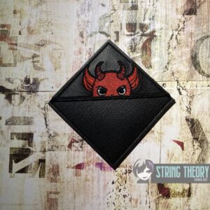 Chibi Demon Corner Bookmark ITH machine embroidery design
