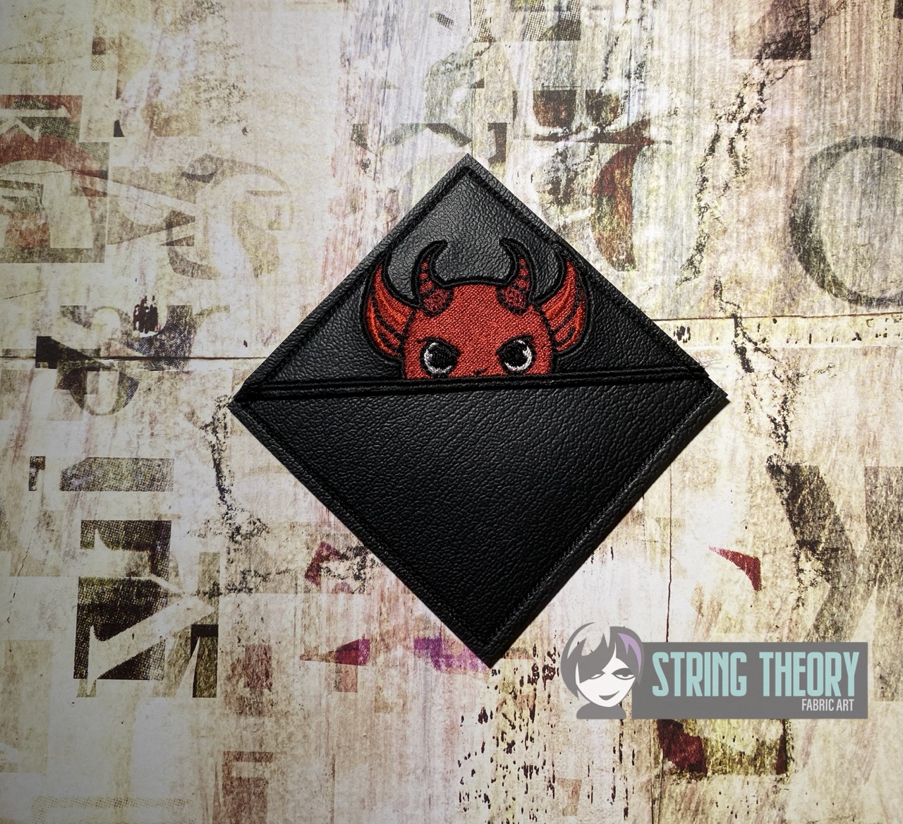 Chibi Demon Corner Bookmark ITH machine embroidery design