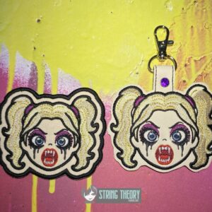 DCC Chibi Samantha fob patch ITH machine embroidery design