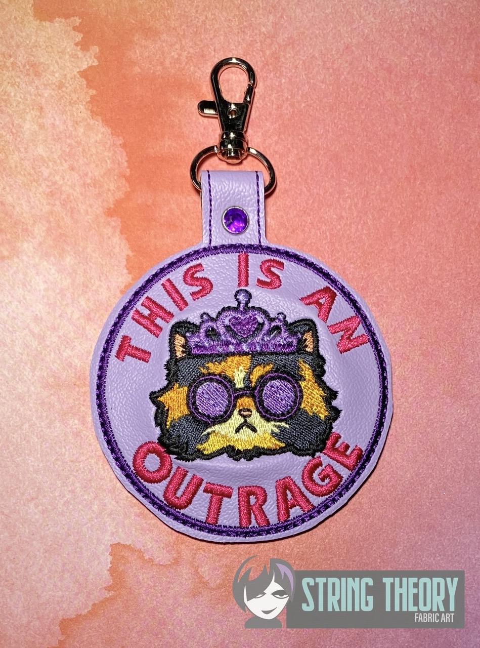 DCC This is an outrage fob patch ITH machine embroidery design
