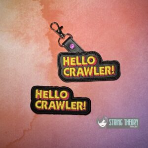 DCC Hello Crawler! fob patch ITH machine embroidery design