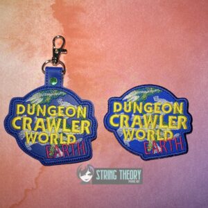 DCC Dungeon Crawler World Earth fob patch ITH machine embroidery design