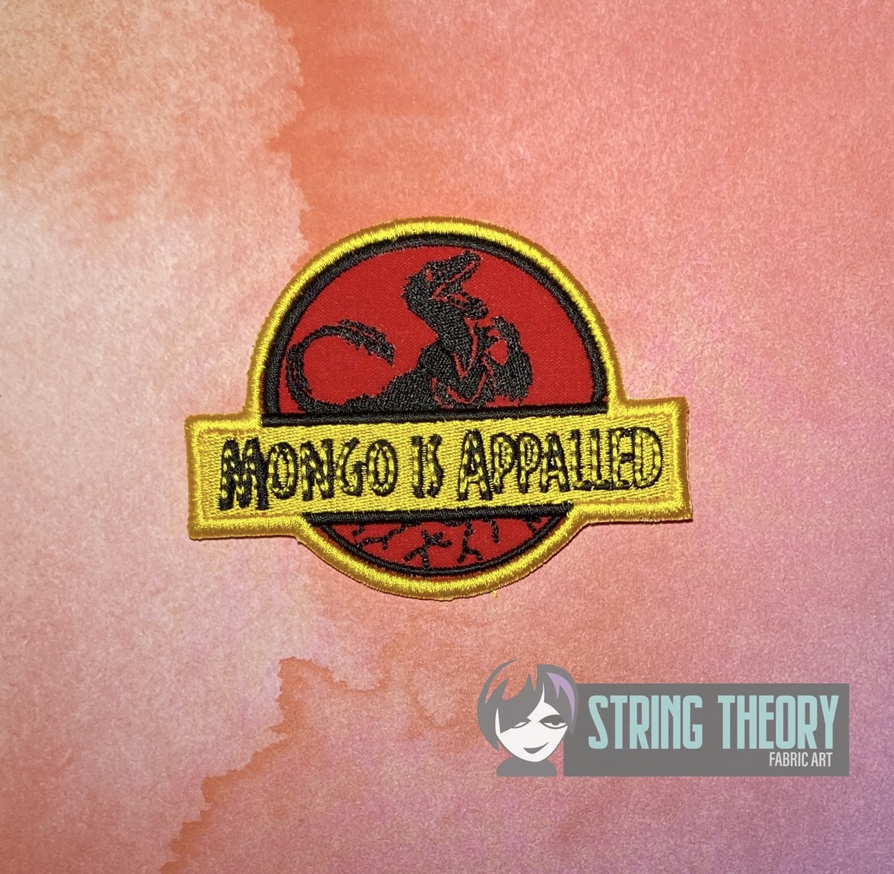 DCC Mongo is Appalled fob patch ITH machine embroidery design