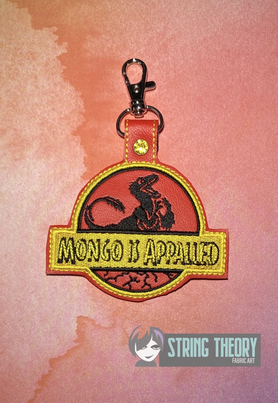 DCC Mongo is Appalled fob patch ITH machine embroidery design