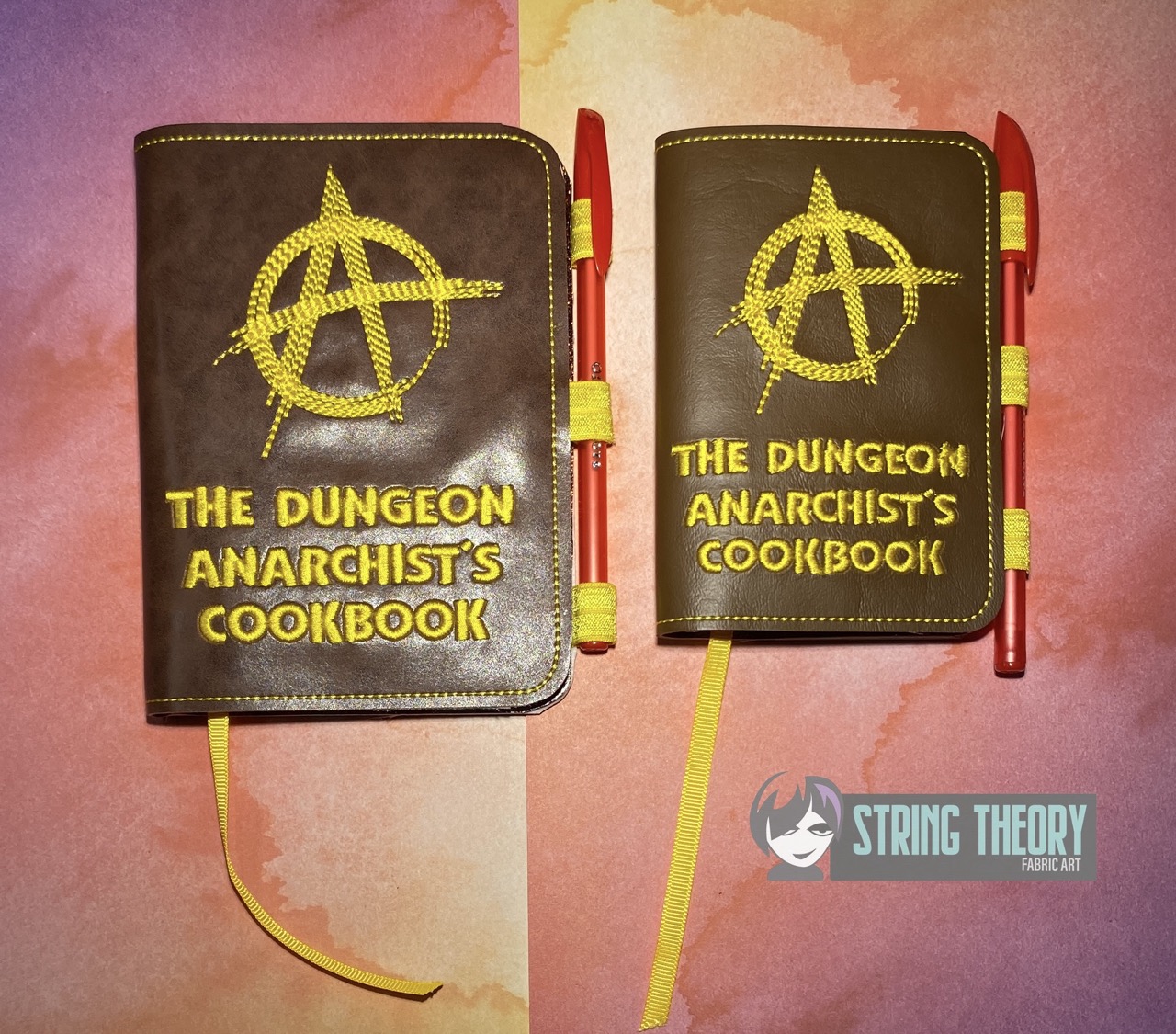 DCC Anarchist Cookbook notebook cover ITH machine Embroidery Design