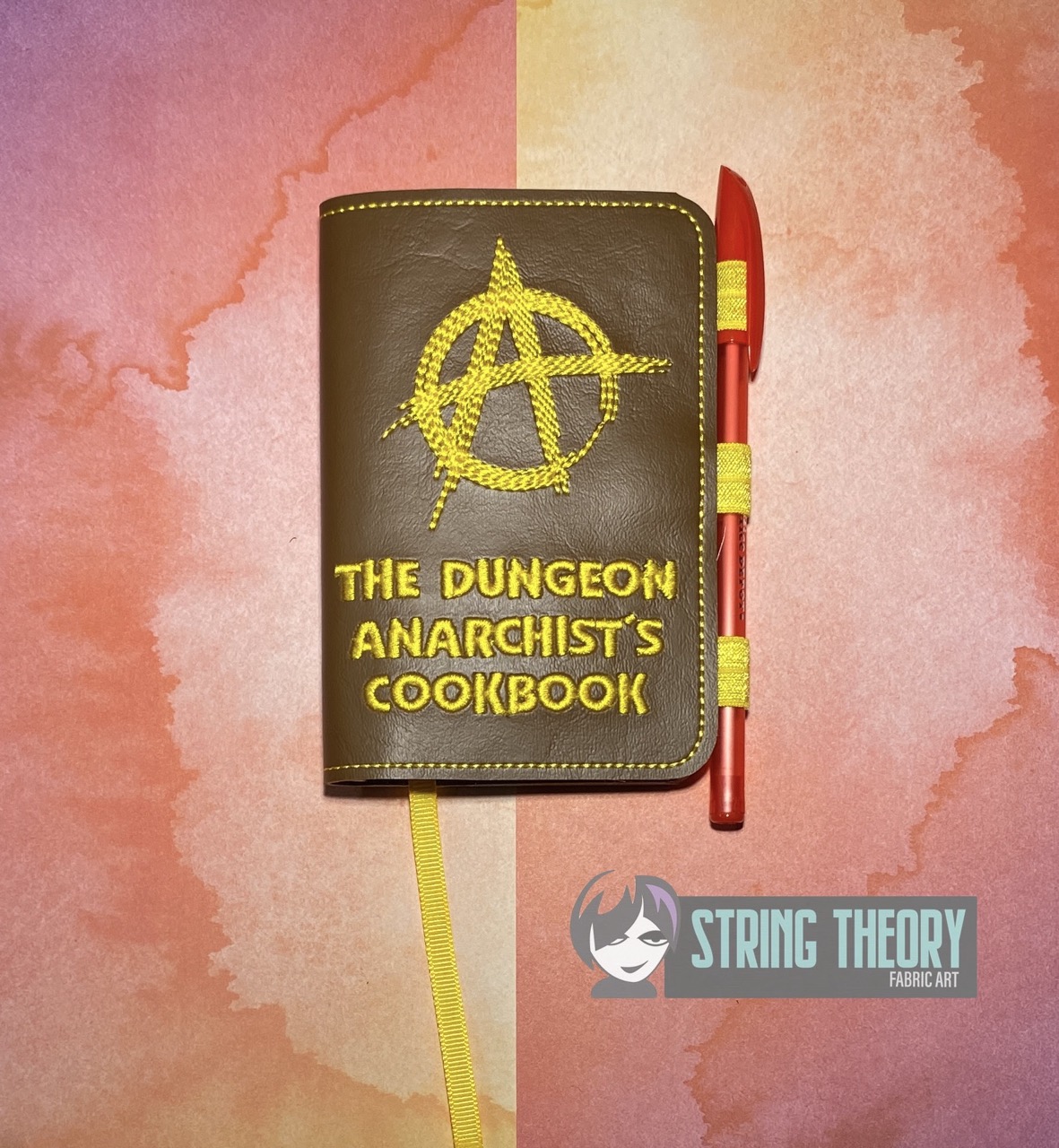 DCC Anarchist Cookbook notebook cover ITH machine Embroidery Design