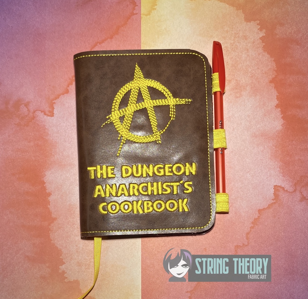 DCC Anarchist Cookbook notebook cover ITH machine Embroidery Design