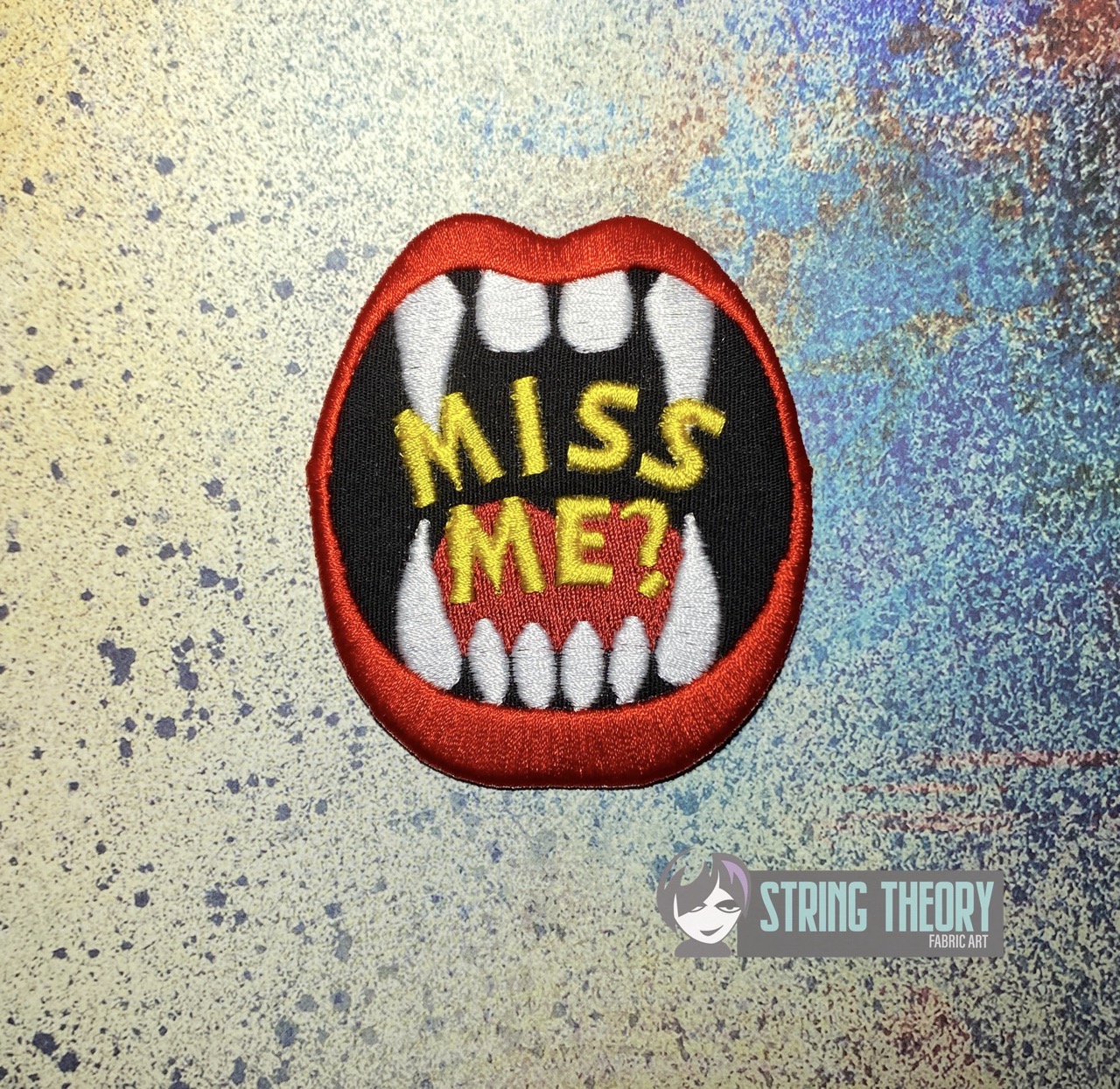 DCC - Miss Me fob patch ITH machine embroidery design