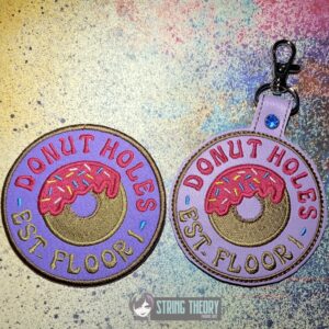 DCC Donut Holes fob patch ITH machine embroidery design